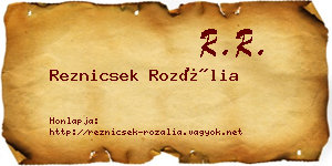 Reznicsek Rozália névjegykártya